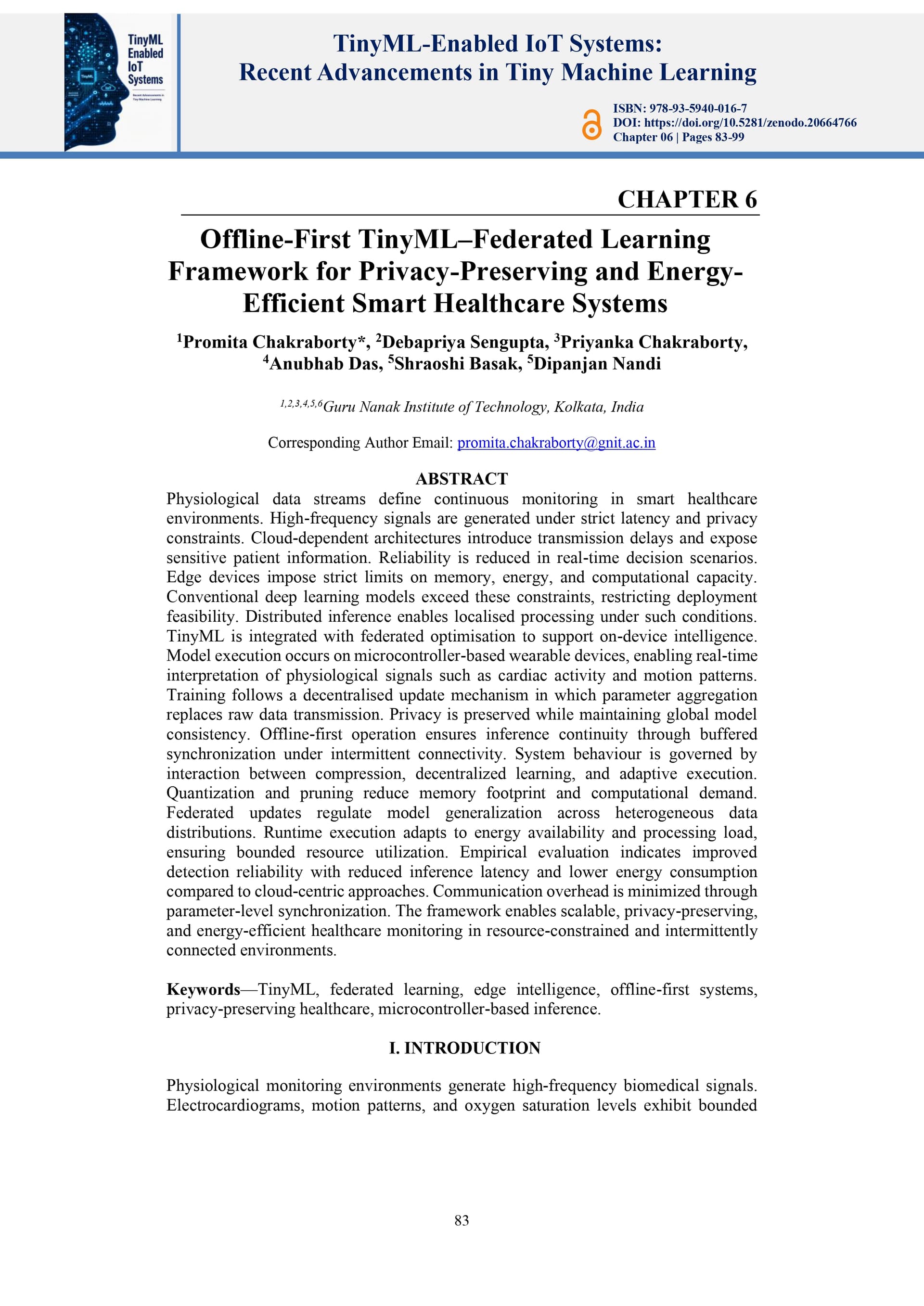 Thumbnail for Offline-First TinyML–Federated Learning Framework for Privacy-Preserving and Energy-Efficient Smart Healthcare Systems